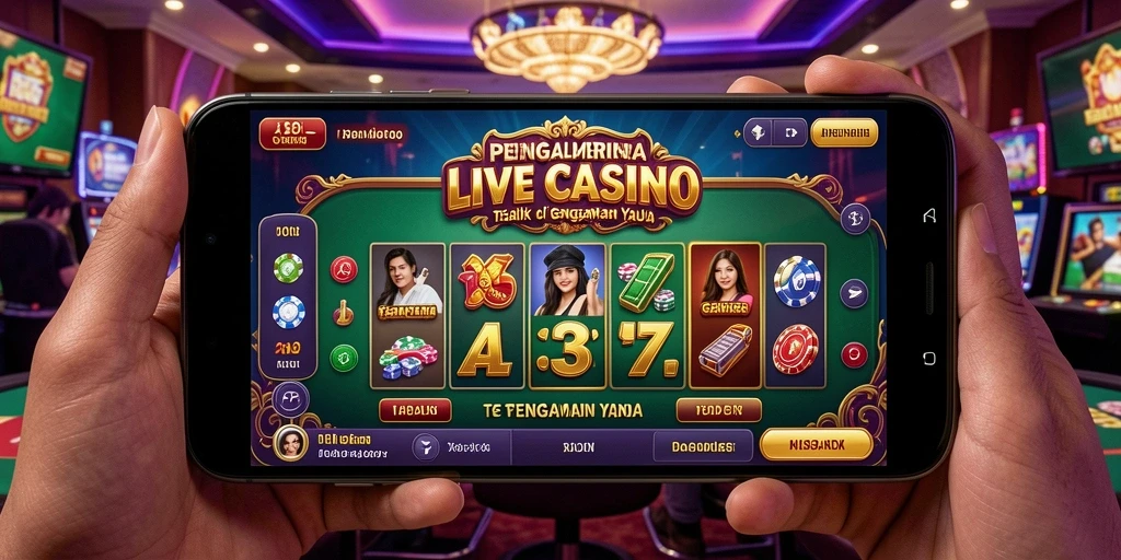 Screenshot gameplay 33L menampilkan dealer langsung dan suasana kasino yang autentik.