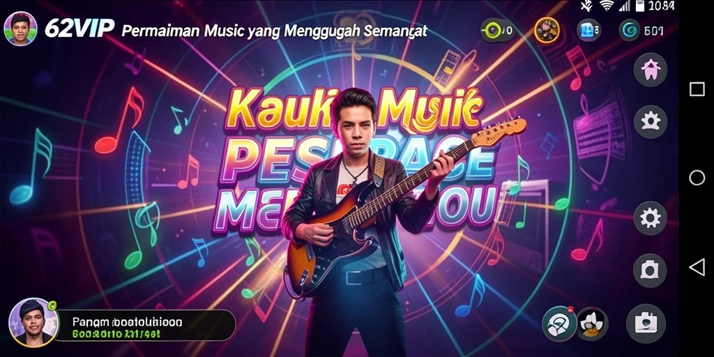Tampilan gameplay <strong>62VIP</strong> yang menampilkan keseruan permainan musik.