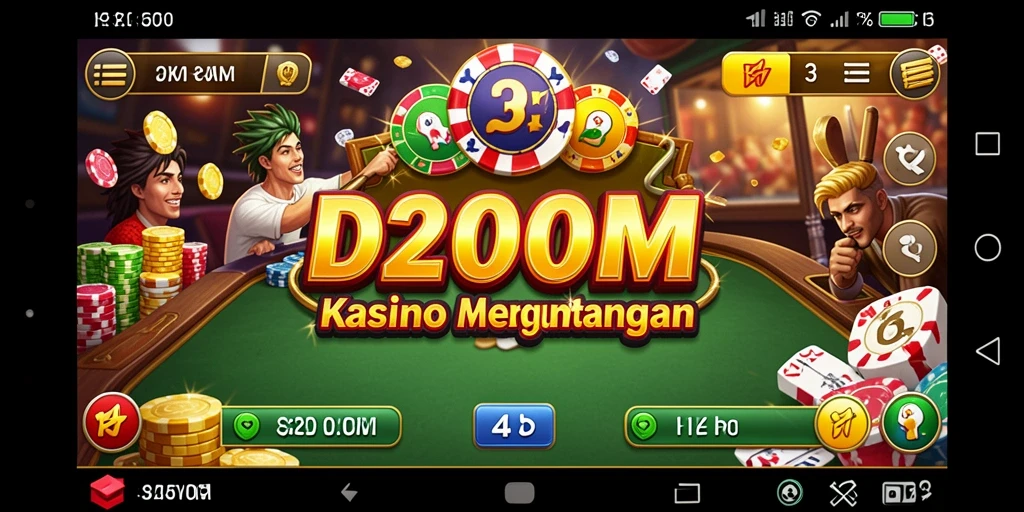 Tampilan screenshot utama <strong>D200M</strong> yang menampilkan gameplay Kasino yang menarik.
