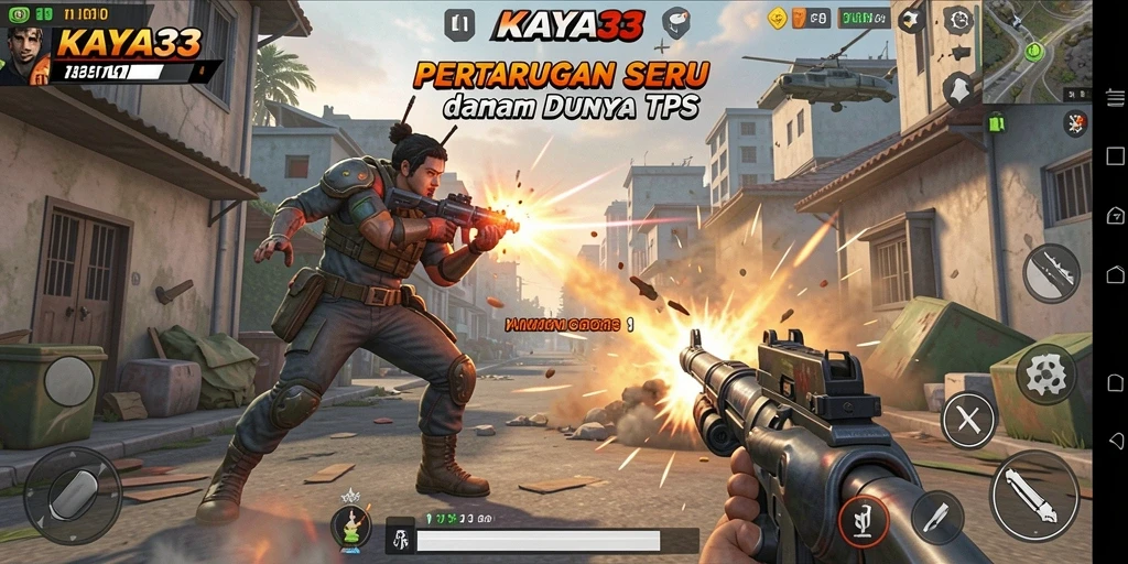 Tampilan epic gameplay dalam KAYA33 dengan aksi tembak menembak.