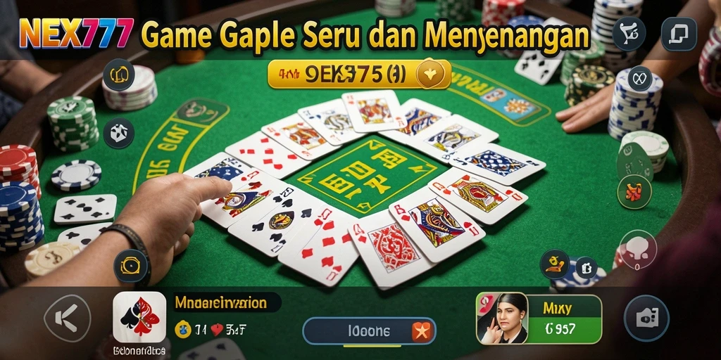 Tampilan gameplay Gaple yang mendebarkan di NEX777.
