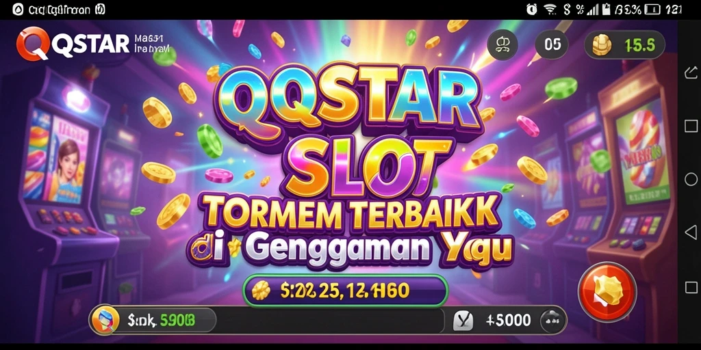 Screenshot gameplay <strong>QQSTAR</strong> menampilkan aksi slot yang seru dan berwarna-warni.