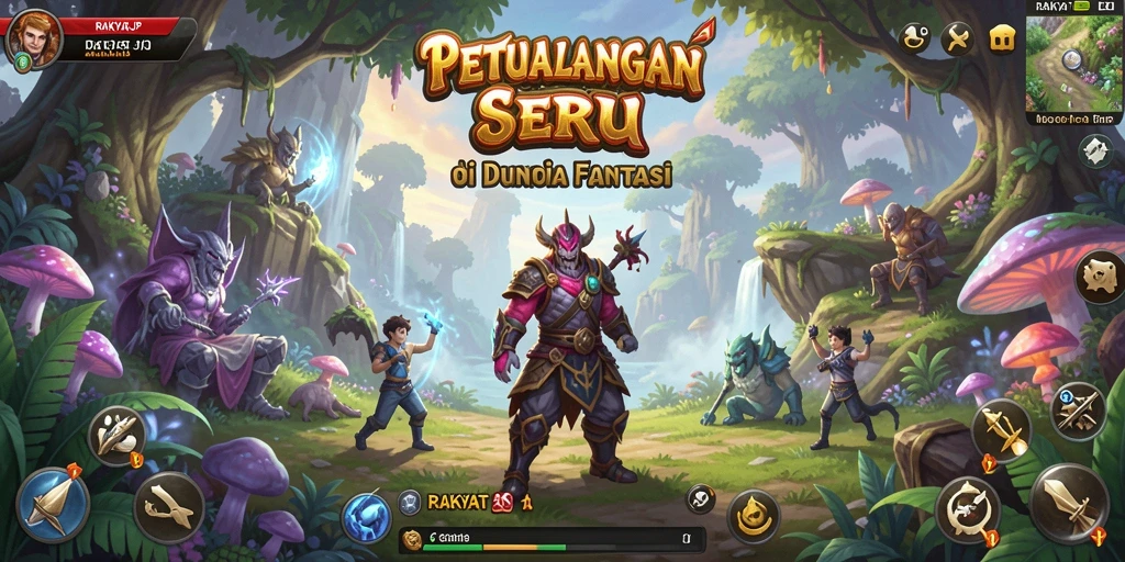 Screenshot gameplay RAKYATJP yang menampilkan petualangan menarik di dunia fantasi.