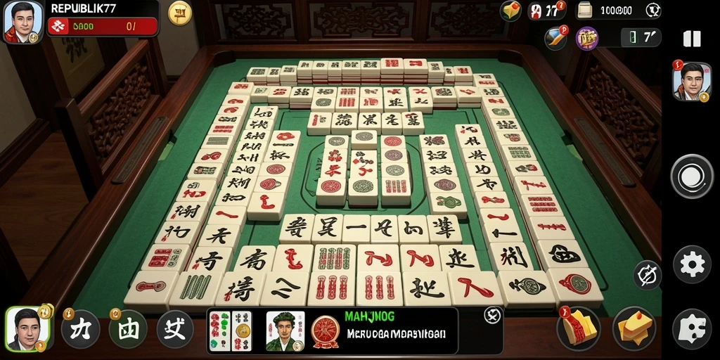 Screenshot gameplay REPUBLIK77 yang menampilkan keseruan permainan Mahjong.