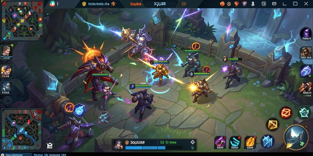 Gameplay seru di arena <strong>SOJU88</strong> dengan pertarungan antar hero.