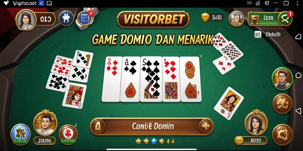 Tampilan gameplay seru dari VISITORBET yang menunjukkan aksi Domino.